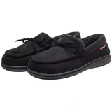 Alpine Swiss Womens Moccasin Slippers Warm Shearling Comfortable House Shoes – Black
