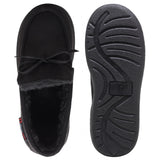 Alpine Swiss Womens Moccasin Slippers Warm Shearling Comfortable House Shoes – Black