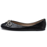 Alpine Swiss Myla Womens Ballet Flats Square Toe Rhinestone Bow Dressy Shoes – Black