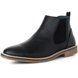 Alpine Swiss Mens Nash Chelsea Boots Snakeskin Ankle Boot Genuine Leather Lined – Black