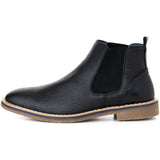 Alpine Swiss Mens Nash Chelsea Boots Snakeskin Ankle Boot Genuine Leather Lined – Black