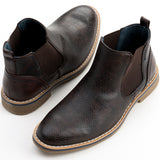 Alpine Swiss Mens Nash Chelsea Boots Snakeskin Ankle Boot Genuine Leather Lined – Brown