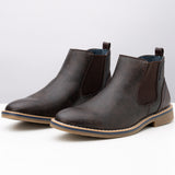 Alpine Swiss Mens Nash Chelsea Boots Snakeskin Ankle Boot Genuine Leather Lined – Brown