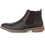 Alpine Swiss Mens Nash Chelsea Boots Snakeskin Ankle Boot Genuine Leather Lined – Brown