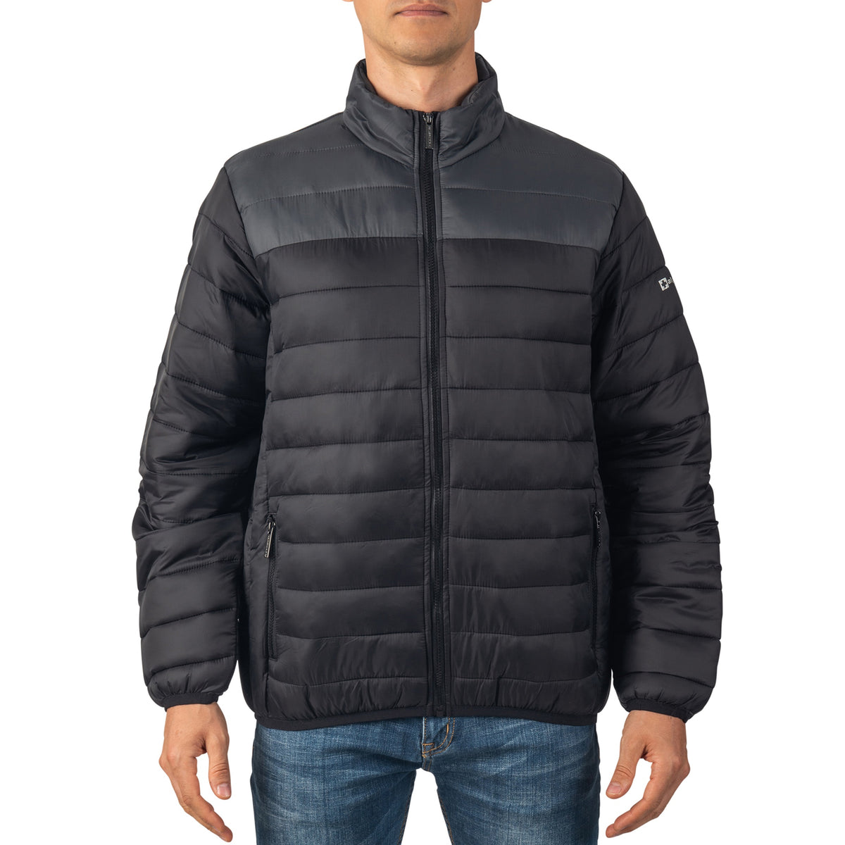 Alpine Swiss Niko Men’s Puffer Jacket Warm Down Alternative Insulated Coat – Black Gray