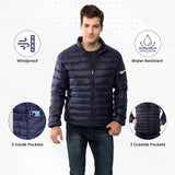 Alpine Swiss Niko Men’s Puffer Jacket Warm Down Alternative Insulated Coat – Navy