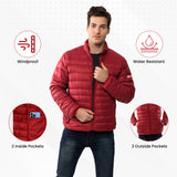 Alpine Swiss Niko Men’s Puffer Jacket Warm Down Alternative Insulated Coat – Red