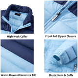 Alpine Swiss Niko Men’s Puffer Jacket Warm Down Alternative Insulated Coat – Sky Blue Navy
