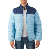 Alpine Swiss Niko Men’s Puffer Jacket Warm Down Alternative Insulated Coat – Sky Blue Navy