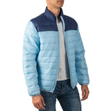 Alpine Swiss Niko Men’s Puffer Jacket Warm Down Alternative Insulated Coat – Sky Blue Navy