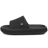 Alpine Swiss Omar Mens Slides Pillow Slippers Ultra Cushioned Cloud Slide Sandal – Black