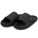 Alpine Swiss Omar Mens Slides Pillow Slippers Ultra Cushioned Cloud Slide Sandal – Black