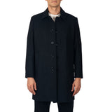Alpine Swiss Orson Mens Wool Blend Top Coat Winter Car Coat Long Tailored Jacket – Black