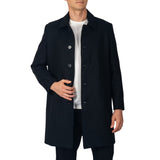 Alpine Swiss Orson Mens Wool Blend Top Coat Winter Car Coat Long Tailored Jacket – Black