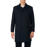 Alpine Swiss Orson Mens Wool Blend Top Coat Winter Car Coat Long Tailored Jacket – Black