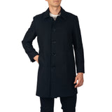 Alpine Swiss Orson Mens Wool Blend Top Coat Winter Car Coat Long Tailored Jacket – Black