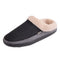 Alpine Swiss Mens Memory Foam Clog Slippers Fleece Fuzzy Slip On House Shoes – Black