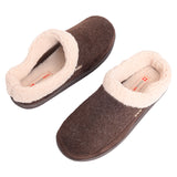 Alpine Swiss Mens Memory Foam Clog Slippers Fleece Fuzzy Slip On House Shoes – Brown