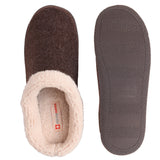 Alpine Swiss Mens Memory Foam Clog Slippers Fleece Fuzzy Slip On House Shoes – Brown