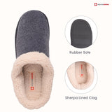 Alpine Swiss Mens Memory Foam Clog Slippers Fleece Fuzzy Slip On House Shoes – Gray