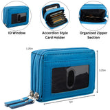 Alpine Swiss Womens Accordion Organizer Wallet Leather Credit Card Case ID – Indigo