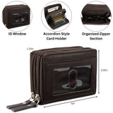 Alpine Swiss Womens Accordion Organizer Wallet Leather Credit Card Case ID – Brown