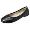 Alpine Swiss Pentunia Womens Ballet Flats Ballerina Slippers Round Slip On Shoes – Black