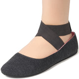 Alpine Swiss Peony Ballet Flats Shoes For Women Elastic Ankle Strap Flats Round – Gray