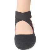 Alpine Swiss Peony Ballet Flats Shoes For Women Elastic Ankle Strap Flats Round – Gray