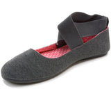 Alpine Swiss Peony Ballet Flats Shoes For Women Elastic Ankle Strap Flats Round – Gray