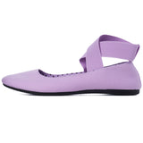 Alpine Swiss Peony Ballet Flats Shoes For Women Elastic Ankle Strap Flats Round – Orchid