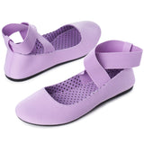 Alpine Swiss Peony Ballet Flats Shoes For Women Elastic Ankle Strap Flats Round – Orchid