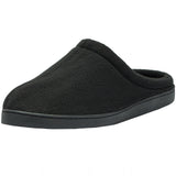 Alpine Swiss Wide Mens Fleece Clog Slippers – Black
