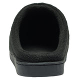 Alpine Swiss Wide Mens Fleece Clog Slippers – Black