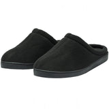 Alpine Swiss Wide Mens Fleece Clog Slippers – Black
