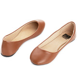 Alpine Swiss Pierina Womens Classic Round Toe Ballet Flats Work Slip On Shoes – Brown