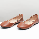 Alpine Swiss Pierina Womens Classic Round Toe Ballet Flats Work Slip On Shoes – Brown