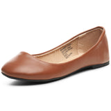 Alpine Swiss Pierina Womens Classic Round Toe Ballet Flats Work Slip On Shoes – Brown