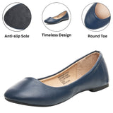 Alpine Swiss Pierina Womens Classic Round Toe Ballet Flats Work Slip On Shoes – Navy