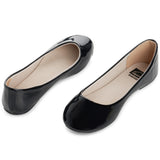 Alpine Swiss Pierina Womens Classic Round Toe Ballet Flats Work Slip On Shoes – Black Patent