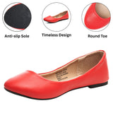 Alpine Swiss Pierina Womens Classic Round Toe Ballet Flats Work Slip On Shoes – Red