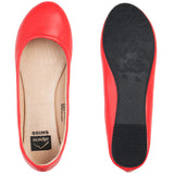 Alpine Swiss Pierina Womens Classic Round Toe Ballet Flats Work Slip On Shoes – Red