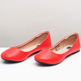 Alpine Swiss Pierina Womens Classic Round Toe Ballet Flats Work Slip On Shoes – Red