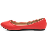 Alpine Swiss Pierina Womens Classic Round Toe Ballet Flats Work Slip On Shoes – Red