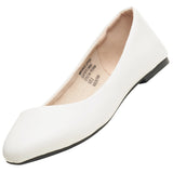 Alpine Swiss Pierina Womens Classic Round Toe Ballet Flats Work Slip On Shoes – White