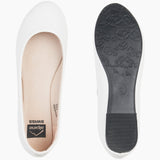 Alpine Swiss Pierina Womens Classic Round Toe Ballet Flats Work Slip On Shoes – White