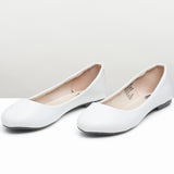 Alpine Swiss Pierina Womens Classic Round Toe Ballet Flats Work Slip On Shoes – White