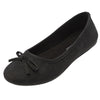 Alpine Swiss Polly Womens Bow Ballet Flats Round Toe Slip On Comfortable Shoes – Black