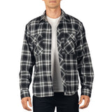 Alpine Swiss Men Plaid Flannel Shirt Jacket Button Down Long Sleeve Cotton Blend – Black Gray