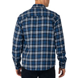 Alpine Swiss Men Plaid Flannel Shirt Jacket Button Down Long Sleeve Cotton Blend – Navy Blue